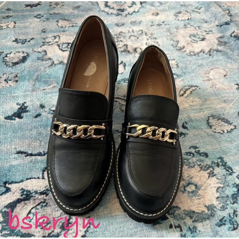 Bcbgeneration Women's Black and Gold Loafers